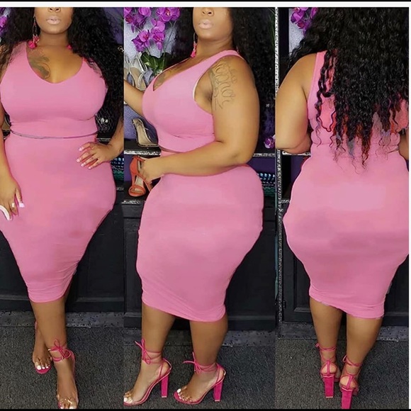 Womens Plus Size 2pcs Midi outfit - Picture 2 of 6